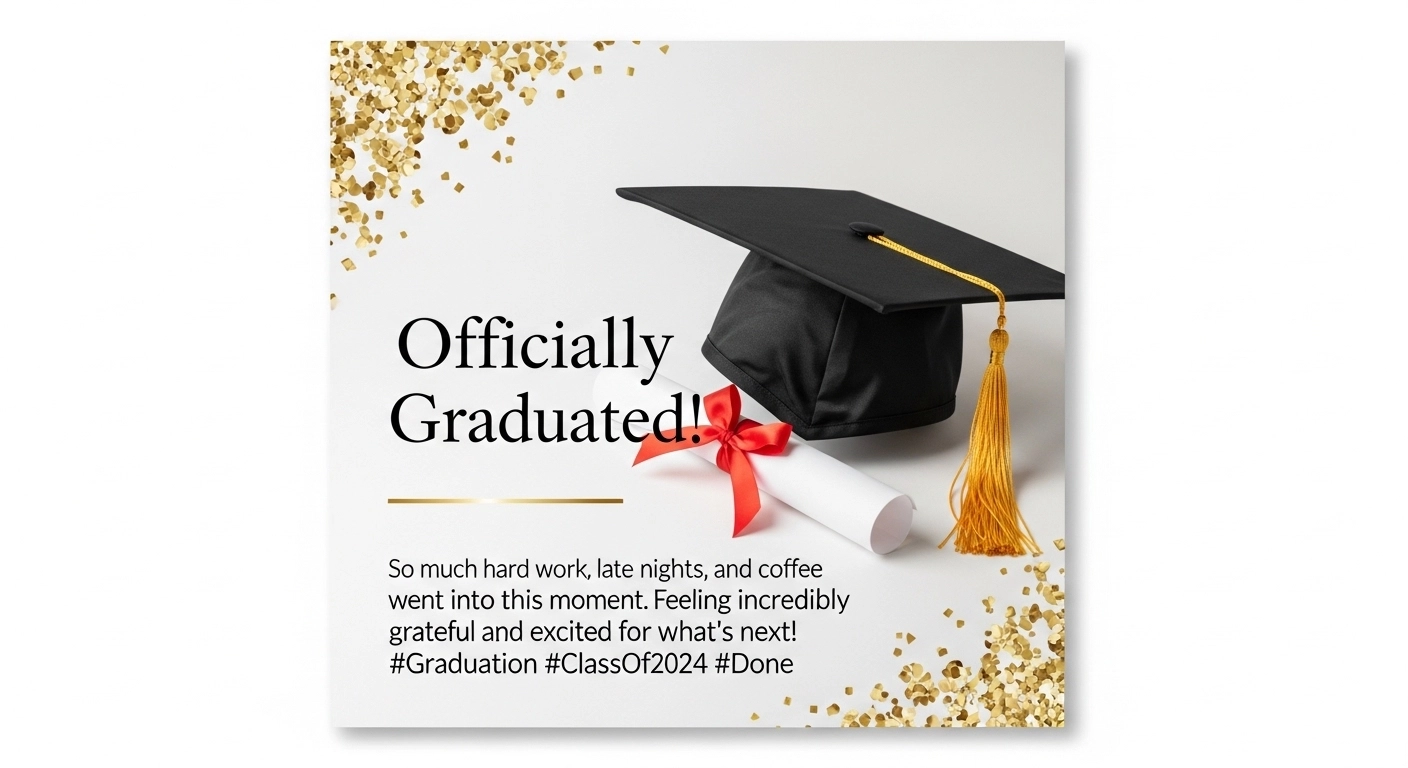 Graduation Post Captions