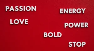 Captions on Red Colour