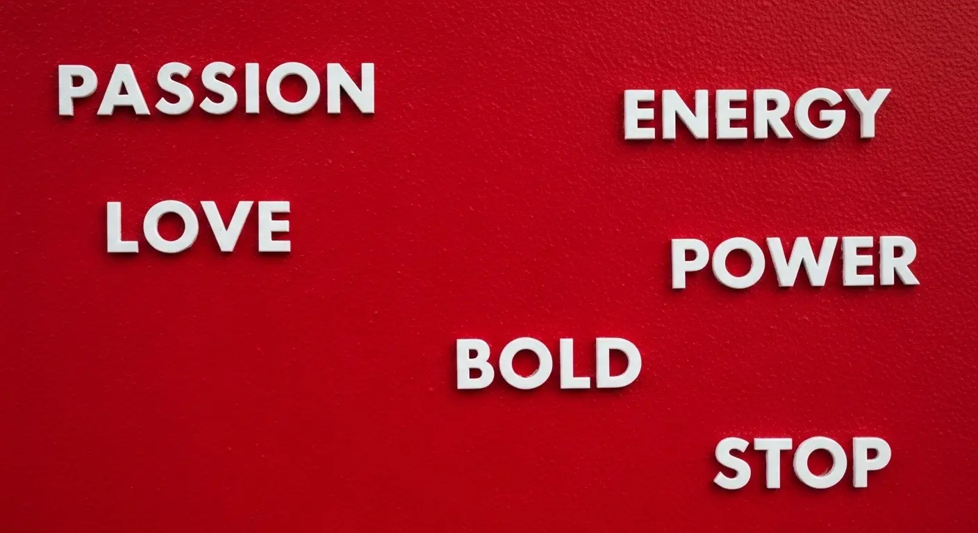 Captions on Red Colour